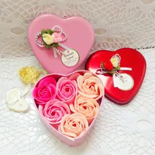 6pcs/set Scented Bath Soap Artificial Rose Soap Flower Petal with Gift Box Valentine's Day Mother's Day Wedding Love Gift rose soap flower petal for weddingvalentine s day decorative flowers