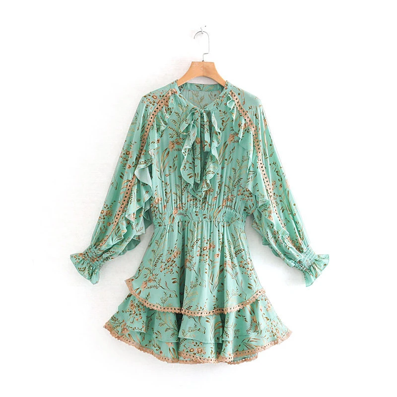 Women's Clothing Dress 2019 Chiffon Bohemian Hair Style Stitching Dress Ms Summer Street Sexy Slim Fit Temperament Clothing
