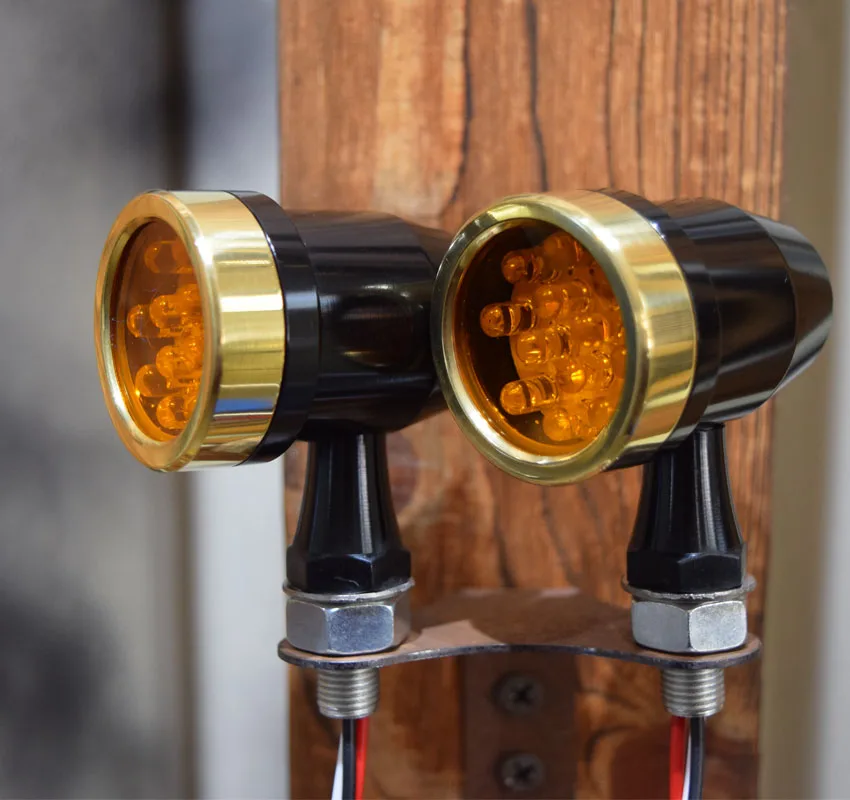 Мотоциклетные латунные кольцевые указатели поворота cafe racer mini поворотные