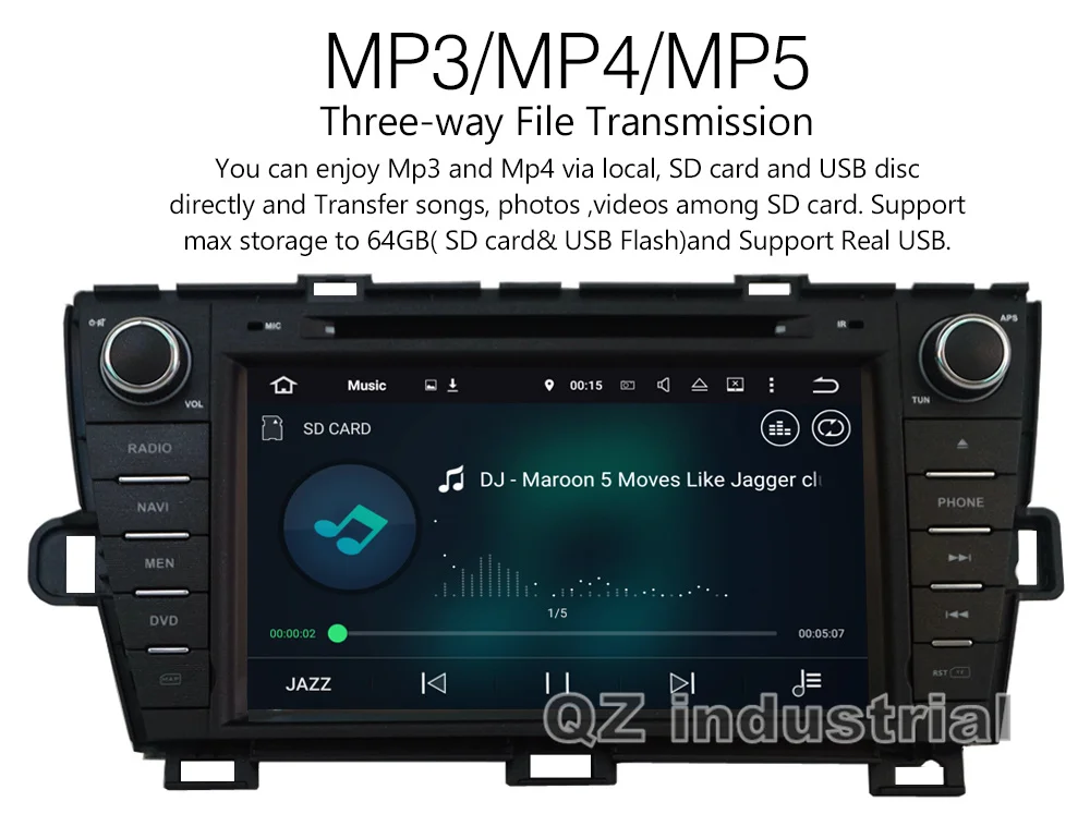 Sale QZ industrial HD 8inch Android 8.1 for Toyota Prius 2008-2014 Car DVD Player with Radio Navigation BT SWC GPS 3G 4G RDS WIFI Map 7