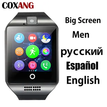 

COXANG Men Smart Watch Q18 Bluetooth Sim Card Watch Phone Touch Screen Smartwatch For Men Smart Clock Connect Android IOS Huawei