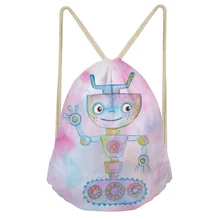 THIKIN Kawaii розовый Робот Печать Путешествия обувь для девочек Женская Mochila высокое ёмкость Drawstring сумка новое поступление школьная сумка на заказ