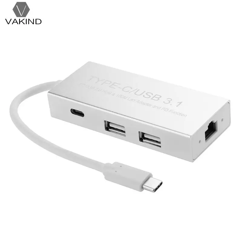 

VAKIND 4in1 Multi-function Type-C to USB Hubs With High-speed RJ45 Ethernet LAN Adapter Cable for PC/Laptop Accessories