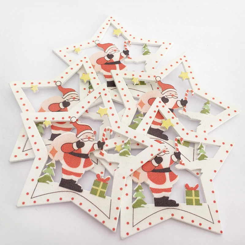 1 шт. креативные рождественские деревянные подвески украшения поделки из дерева