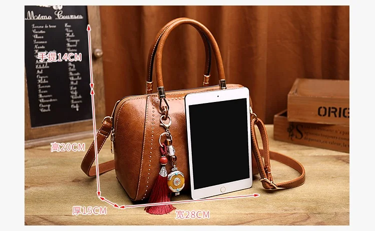 bolsa de couro genuíno senhoras casual tote