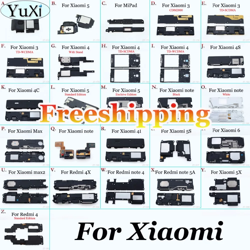 

YuXi For Xiaomi Mi 4i 5S 5X 6 Max 2 Redmi 4 Pro Note 4 4X 5A Global Back Down Loud Speaker Loudspeaker Buzzer Ringer Parts flex