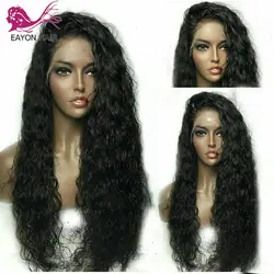 EAYON 13X6 воды волна Малайзии человеческих волос Синтетические волосы на кружеве парики для Для женщин предварительно сорвал отбеленные узлы