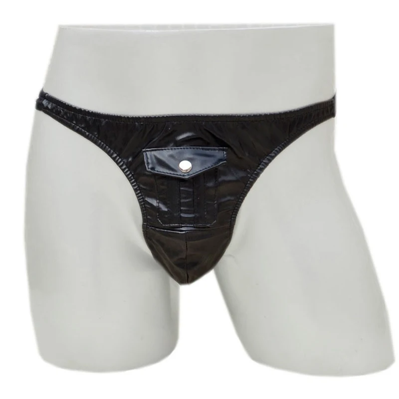 Мужские стринги из искусственной кожи с карманом для карт|sexy fashion men|sexy mensexy mens |