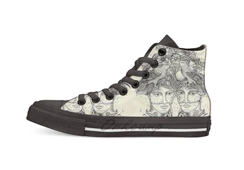 

Gemini for colour backgrounds Design breathable Casual High Top lace-up Canvas shoes sneakers For Drop shipping