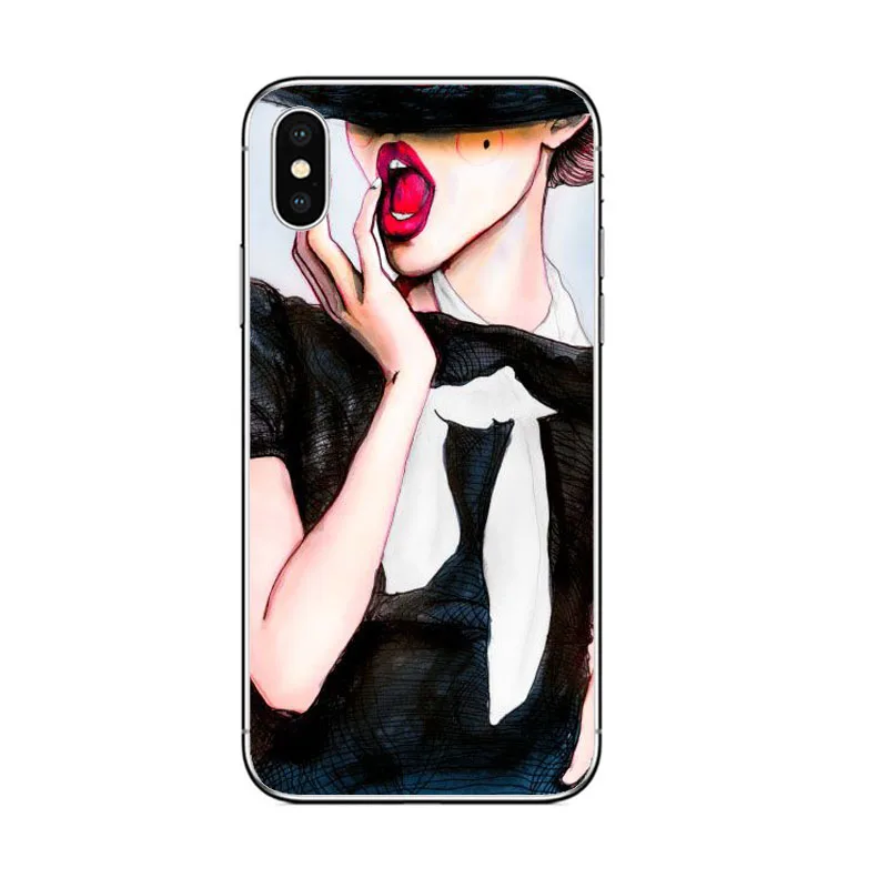 Vogue модные очаровательные живопись Для женщин мягкая телефон силиконовый чехол для IPhone 5 5S SE 6 6s 7 8 плюс X XR XS MAX sexy girl чехол - Цвет: TPU Soft VOGUE