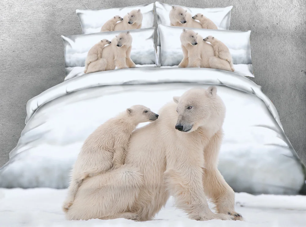JF 096 Digital Print Lovely polar bear print bedding sets twin size