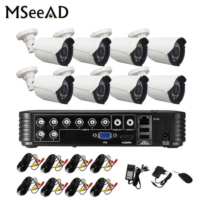 

8CH DVR 720P HDMI CCTV System Video Recorder 8PCS 1200TVL Home Security Waterproof Night Vision Camera Surveillance Kits DVR Kit