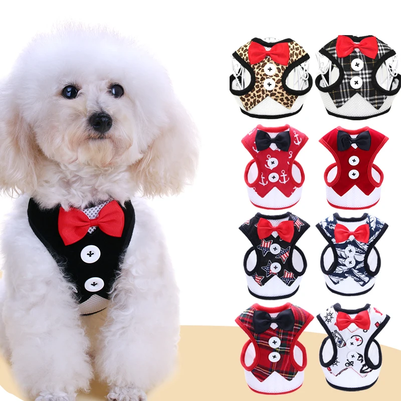 Small Dog Vest Harnesses With Leash Leopard Print Pet