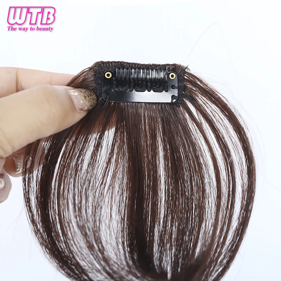 Air Bangs Heat Resistant Synthetic Hair pieces Clip In Hair Extensions for Women Black Brown WTB