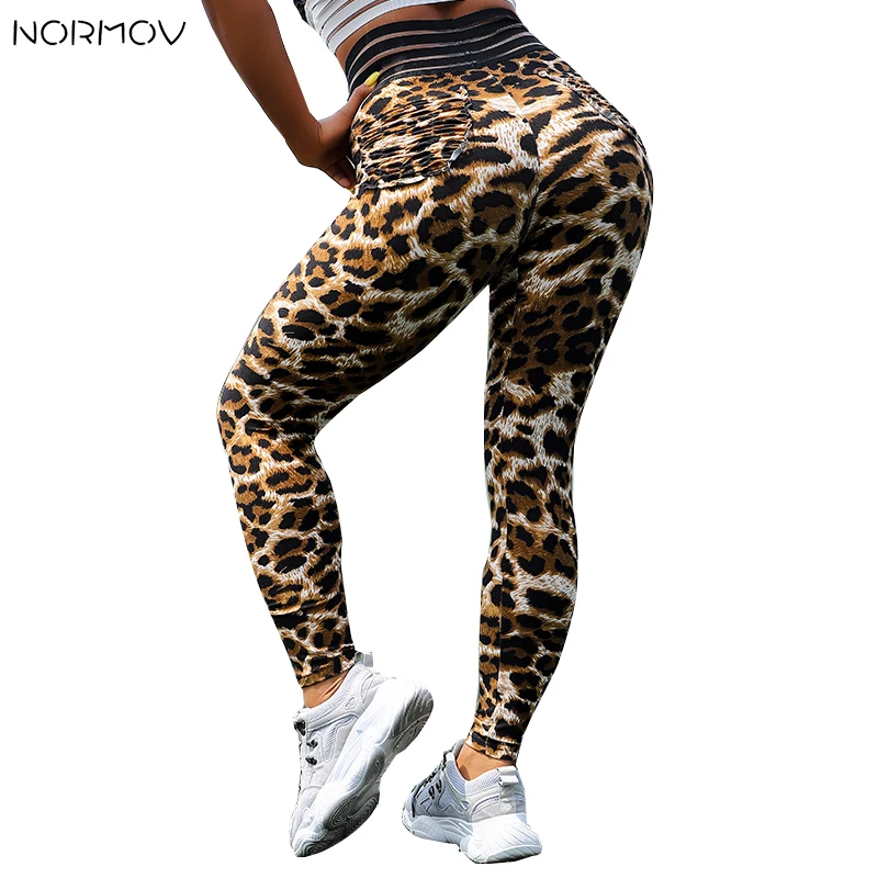 NORMOV Women Leopard seamless leggings Push Up leggings