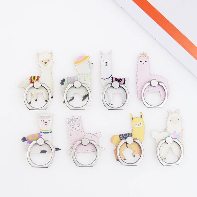 

UVR Lovely Alpaca Animal Mobile Phone Stand Holder Finger Ring Smartphone Cartoon Holder Stand For Xiaomi Huawei All Phone