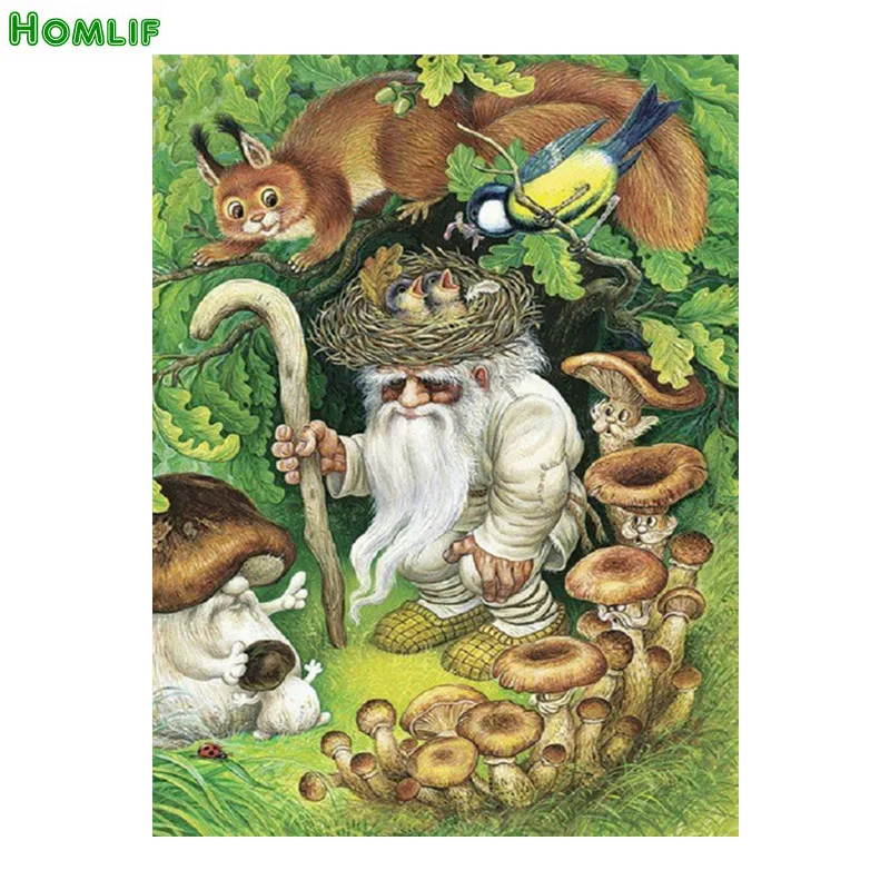 

5D diy Diamond Painting Mushroom picture Cross Stitch elderly Full Diamond Embroidery Cartoon squirrel Diamond Mosaic,Needlework