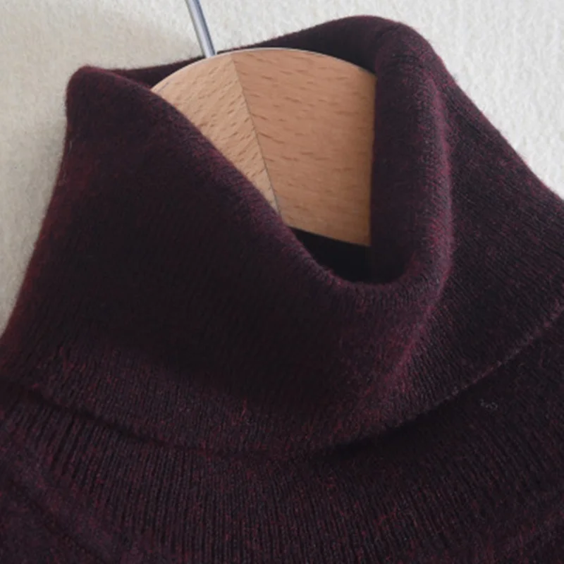 2018 Fashion Pure Color Men's Turtleneck Sweater Cotton