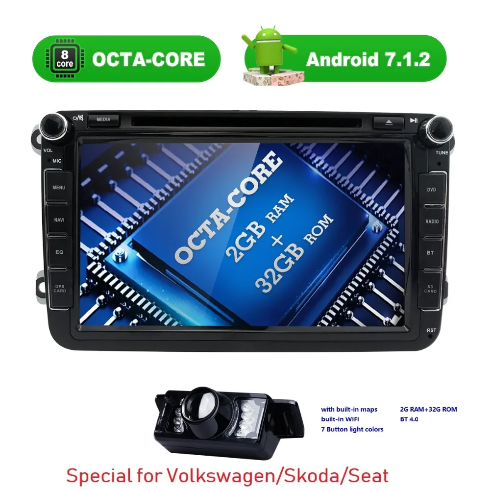 Android 7 1 Octa Core 2G RAM Radio font b Car b font DVD Player for