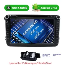 Android 7.1 Octa Core 2G RAM Radio Car DVD Player for VW Golf mk6 5 Polo Jetta Tiguan Passat B6 5 cc skoda octavia