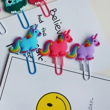 1 шт. милый кавайный Единорог Закладка Милая книга кавайи маркеры бумажный зажим для детей подарочная Корейская Канцелярия студенческие Мультяшные закладки