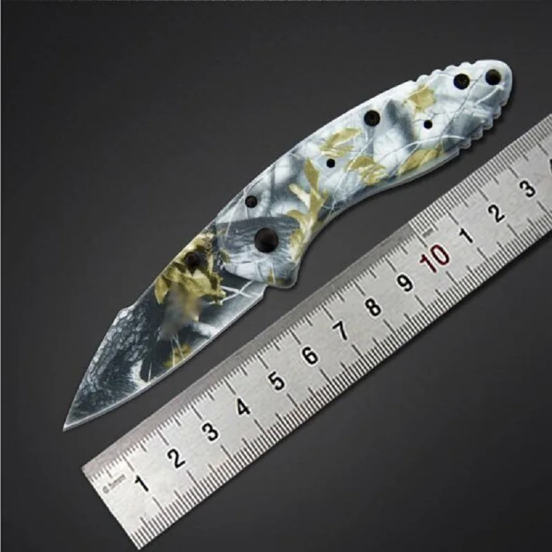 Карманный мини складной нож драпированные Камуфляж Складной нож Открытый выживания самообороны нож фрукты нож x04