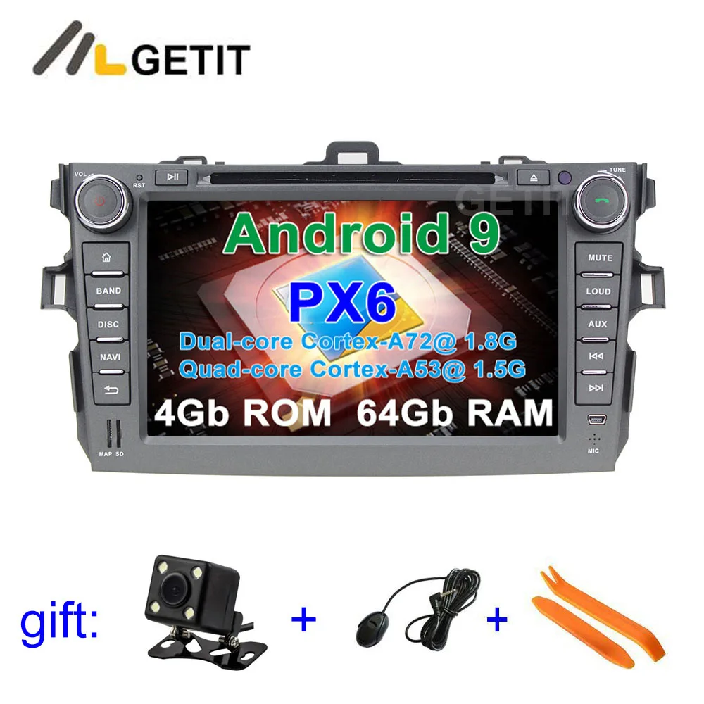 

DSP 64G PX6 Android 9 Car DVD Player GPS for Toyota Corolla 2006-2011 CAR Radio Stereo