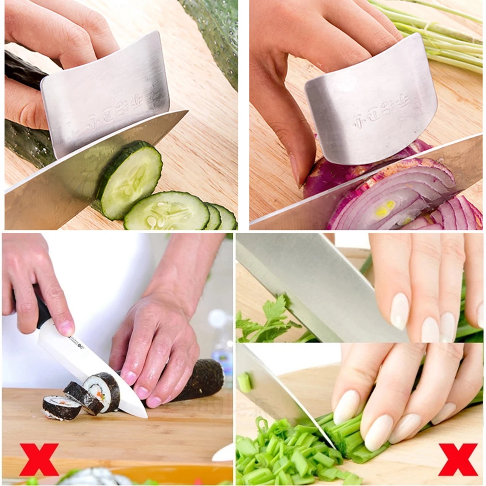 Креативные практичные кухонные принадлежности защита для пальцев из нержавеющей стали резка овощей защита для пальцев кухонные инструменты приспособление
