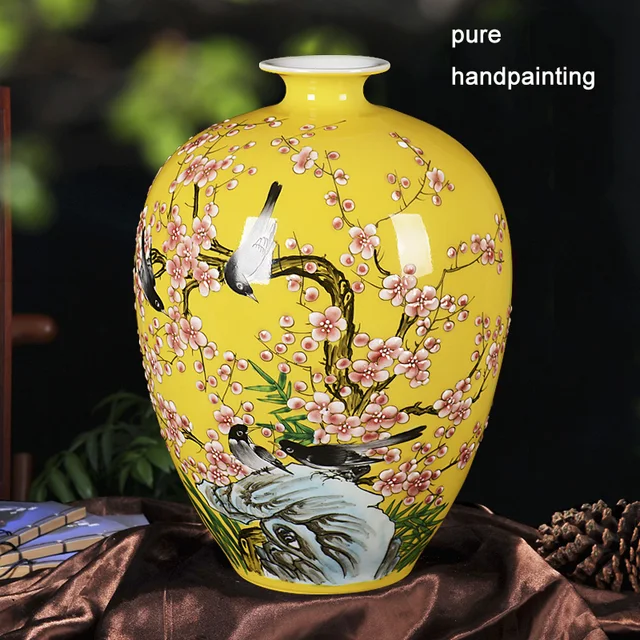 Jingdezhen ceramics powder enamel youligong porcelain vase hand-painted flower vase for sitting room home handicraft furnishing 1