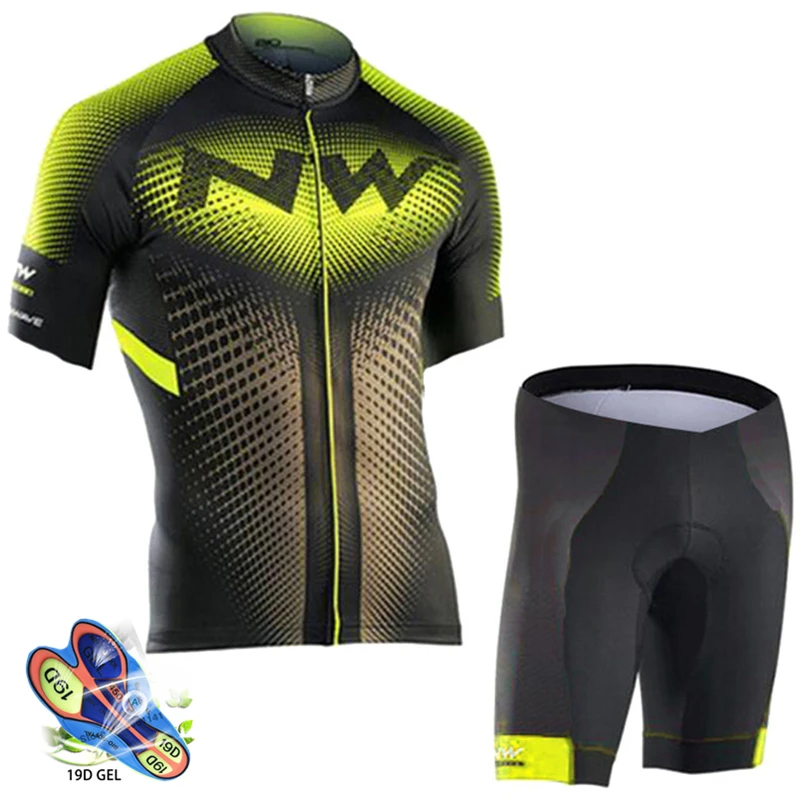 Northwave, летняя мужская футболка для велоспорта, короткий рукав, набор, дышащий, нагрудник, шорты, MTB, одежда для велоспорта, ropa ciclismo hombre NW - Цвет: cycling jersey set10