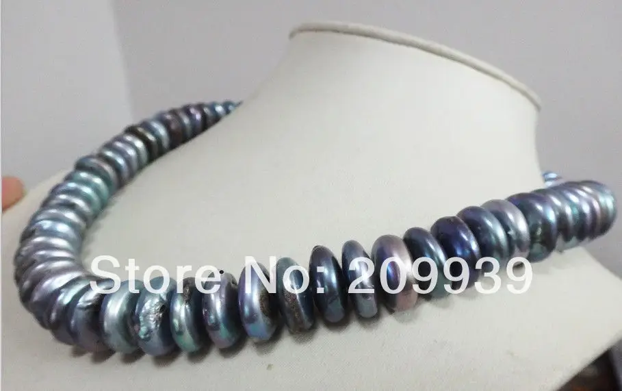 

Free shipping 003437 CHARMING HUGE 18"14MM NATURAL SOUTH SEA GENUINE GRAY PEARL NECKLACE