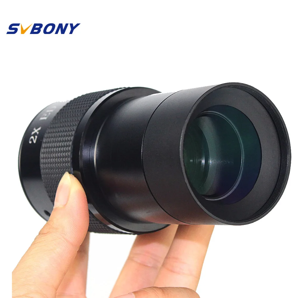 SVBONY 1.25 inches 2X Barlow Lens Doubles The Magnification Multi Coated Broadband Green Film with M42 Thread for Standard Telescope Eyepiece 
