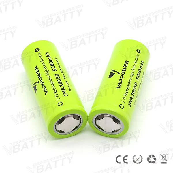 Vappower IMR 26650 5200mah 20A 2