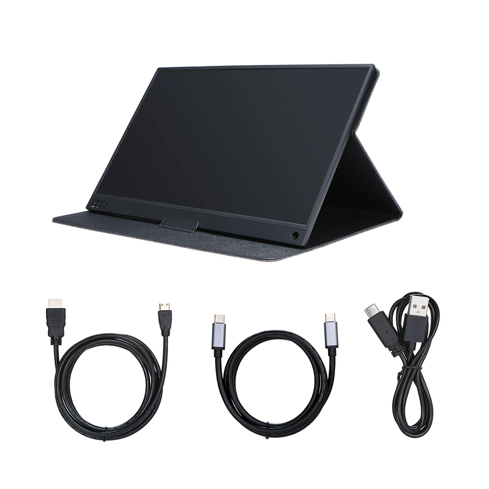  T-bao Portable Monitor Expansion Screen 1920x1080 HD IPS 15.6-inch Display LED Monitor with Leather