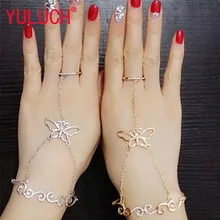 YULUCH Fashion Metal Lobster Butterfly Link Chain Jewelry for Women/Ladies Gold/Silver Plated LOVE Charm Link Chain Bracelets