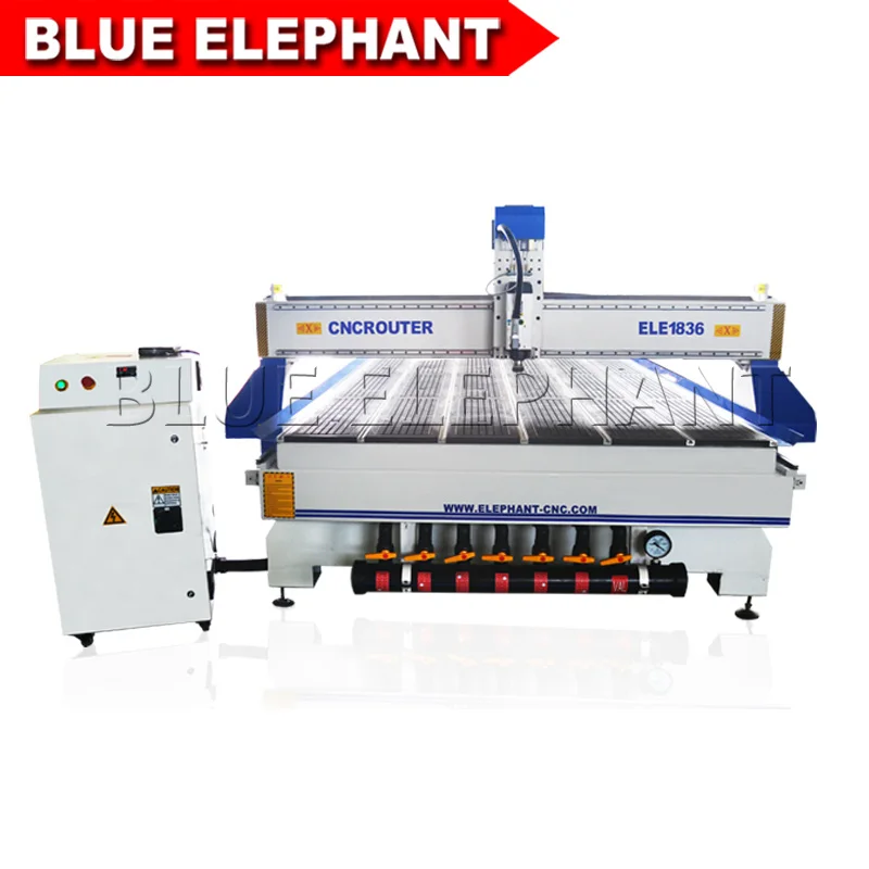 

China 3-axis wood cnc router 1836 machine 3d with T-slot and vacuum table and 6kw HSD air cooling spindle for cheap sale