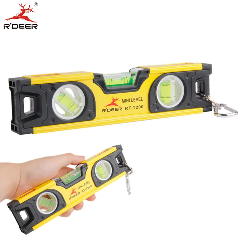 RDEER 200mm Bubble Level Spirit Level Ruler Mini Protractor Horizon