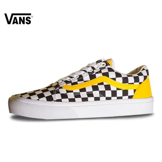 vans old skool checkerboard yellow and black
