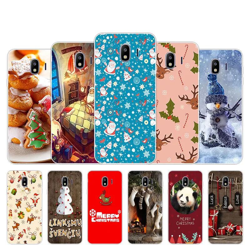 

Ultrathin Case for Samsung Galaxy J4 2018 EU 5.5" For Galaxy J400 SM-J400F TPU Matte Cover Christmas Season Design Silicon Coque
