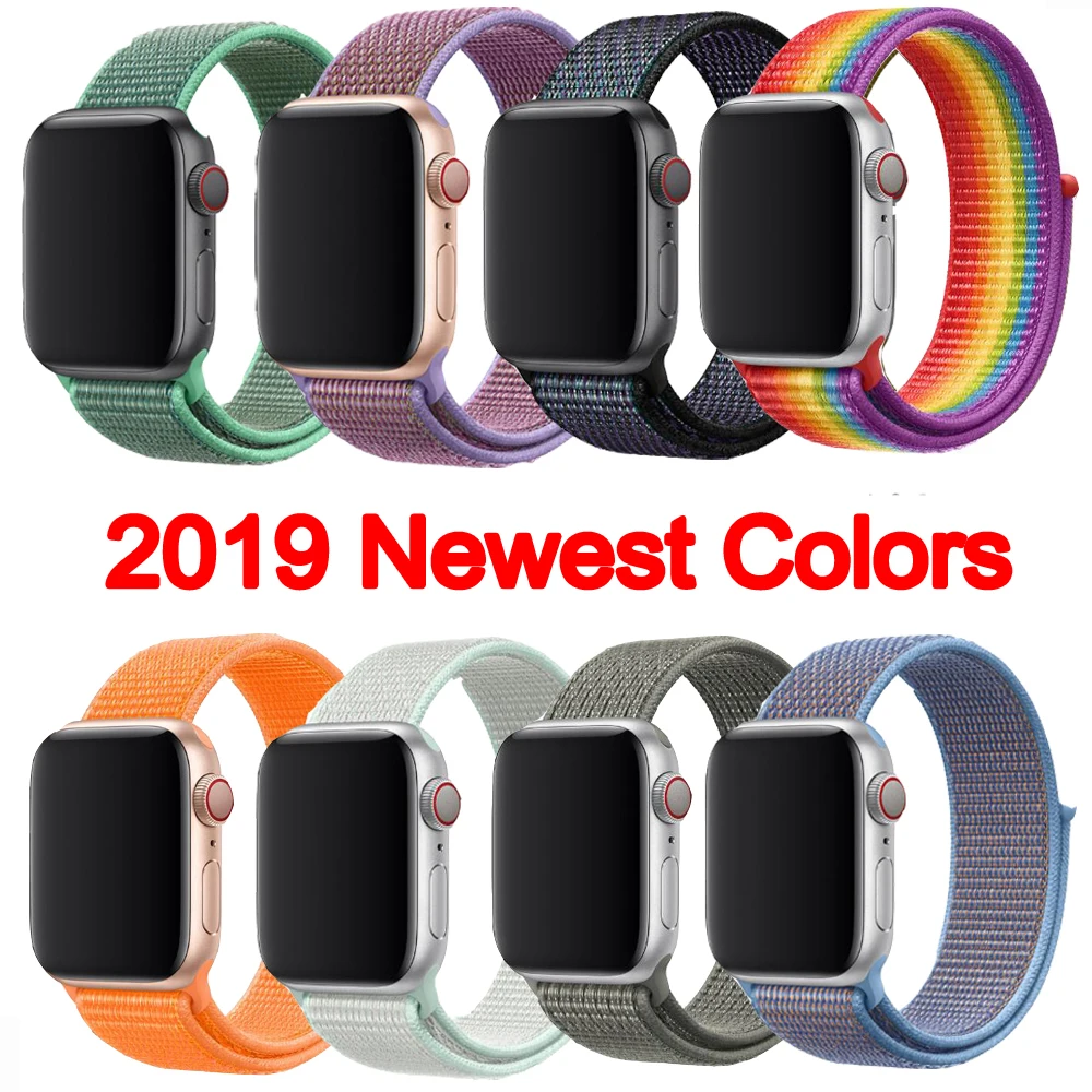 Новейший цветной тканый нейлоновый спортивный ремешок для Apple Watch 44 мм 42 мм 40 мм 38 мм ремешок для iwatch серии 5/4/3/2/1