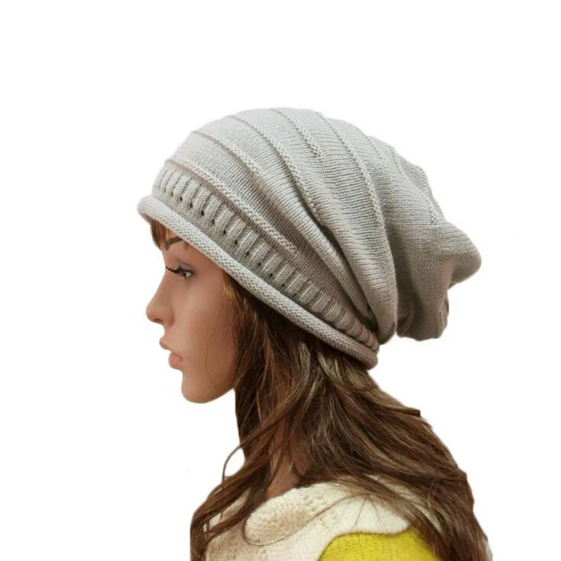 

Spring Winter Women Beanie Hats Unisex Knitted Warm Wool Skullies Casual Slouch Baggy Gorros Solid Color Caps Christmas Gift