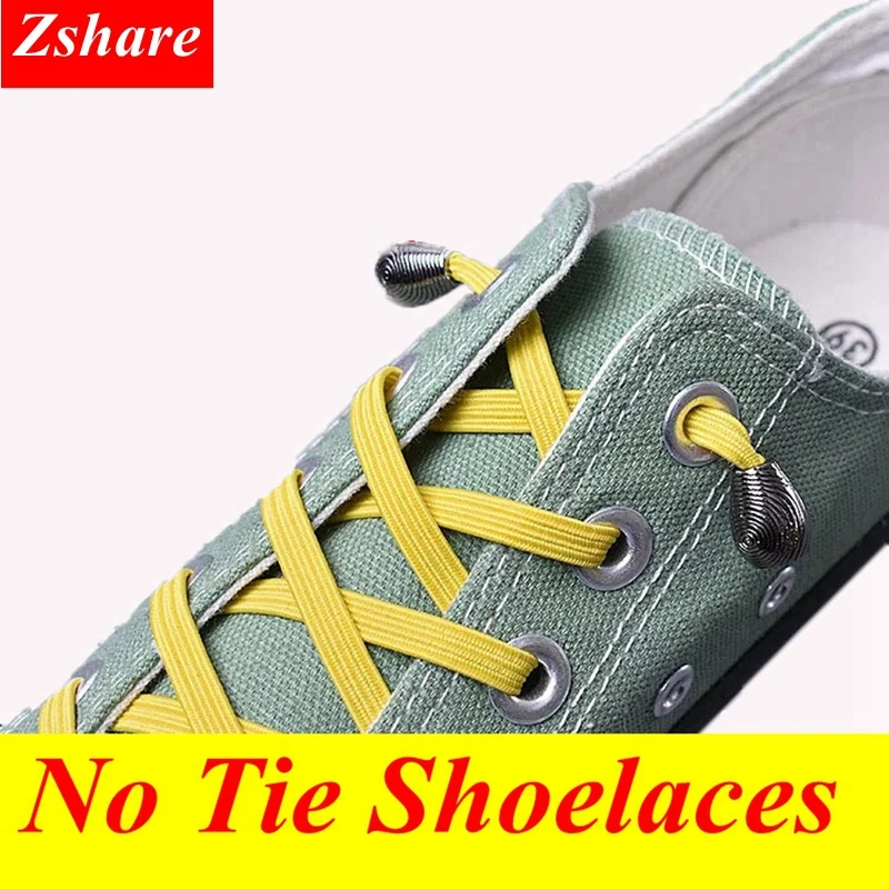 1 пара без галстука шнурки эластичные шнурки для детей и взрослых быстрый кроссовки с шнурками металлический носок плоская обувь кружево 21