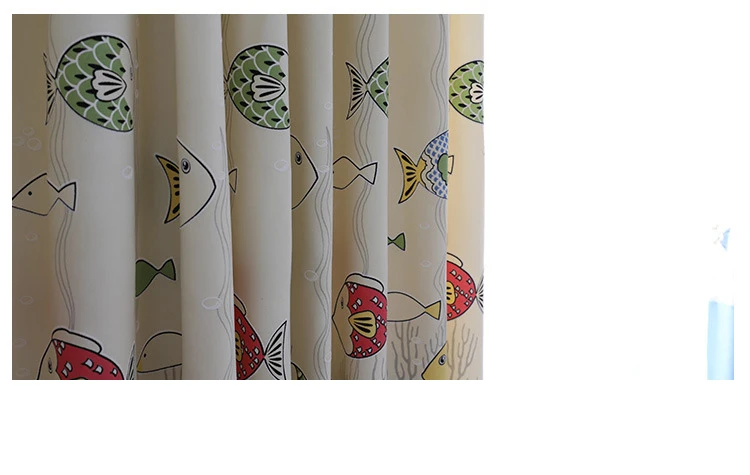 Мультфильм рыбы кружева шить плотные Шторы s ткань окна Шторы для детей Гостиная Спальня Современный домашний декор
