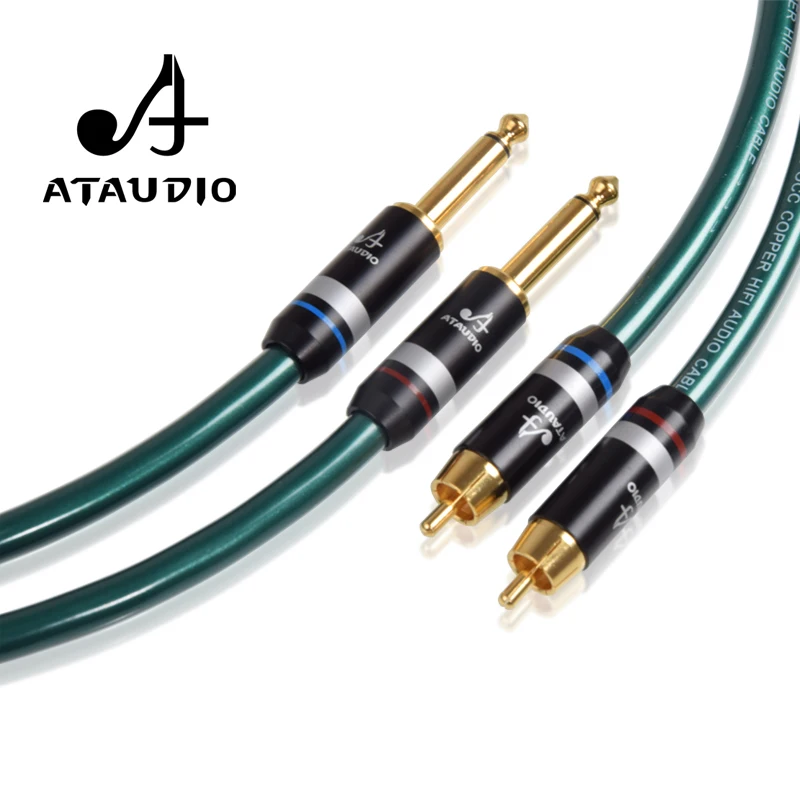 Аудиокабель ATAUDIO HIFI с двумя разъемами 6 35 мм на 2 RCA аудиокабель 5 для DJ микшера