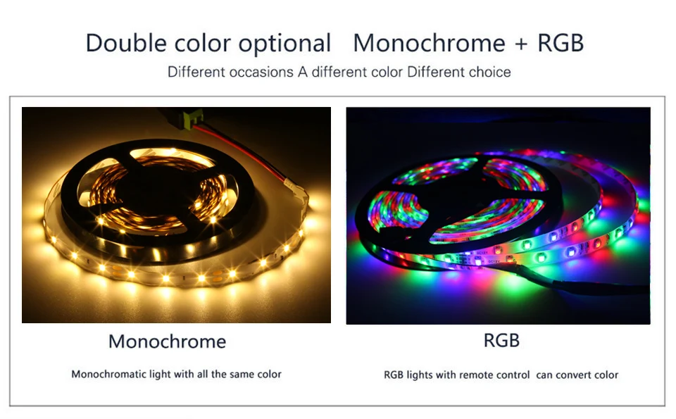 DC 12 В 2835 RGB без водонепроницаемости 1 м 2 м 3 м 4 м 5 м 60 светодиодный/м RGB светодиодный ленточный диод Гибкая подсветка для телевизора