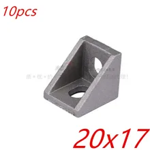 10pcs 2020 20 x17 bracket corner fitting angle aluminum 20mmx 17mm corner bracket fastener EU standard 2020 aluminum profile