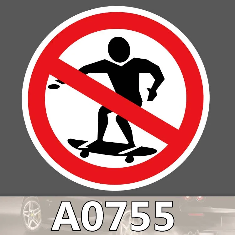 Bevle A0755 No Skateboarding Sign Skateboard Graffiti Notebook Motor Stickers Decal Fridge Waterproof Sticker for Cars