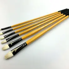 Round front bristle gouache single bristle brush watercolor pen set oil brush paibi Paint Brushes