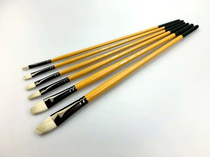 

Round front bristle gouache single bristle brush watercolor pen set oil brush paibi Paint Brushes