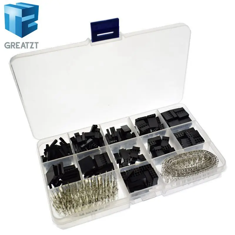 

Dupont line Connector 2.54mm, Dupont Cable Jumper Wire Pin Header Housing Kit, Male Crimp Pins+Female Pin Terminal Connector